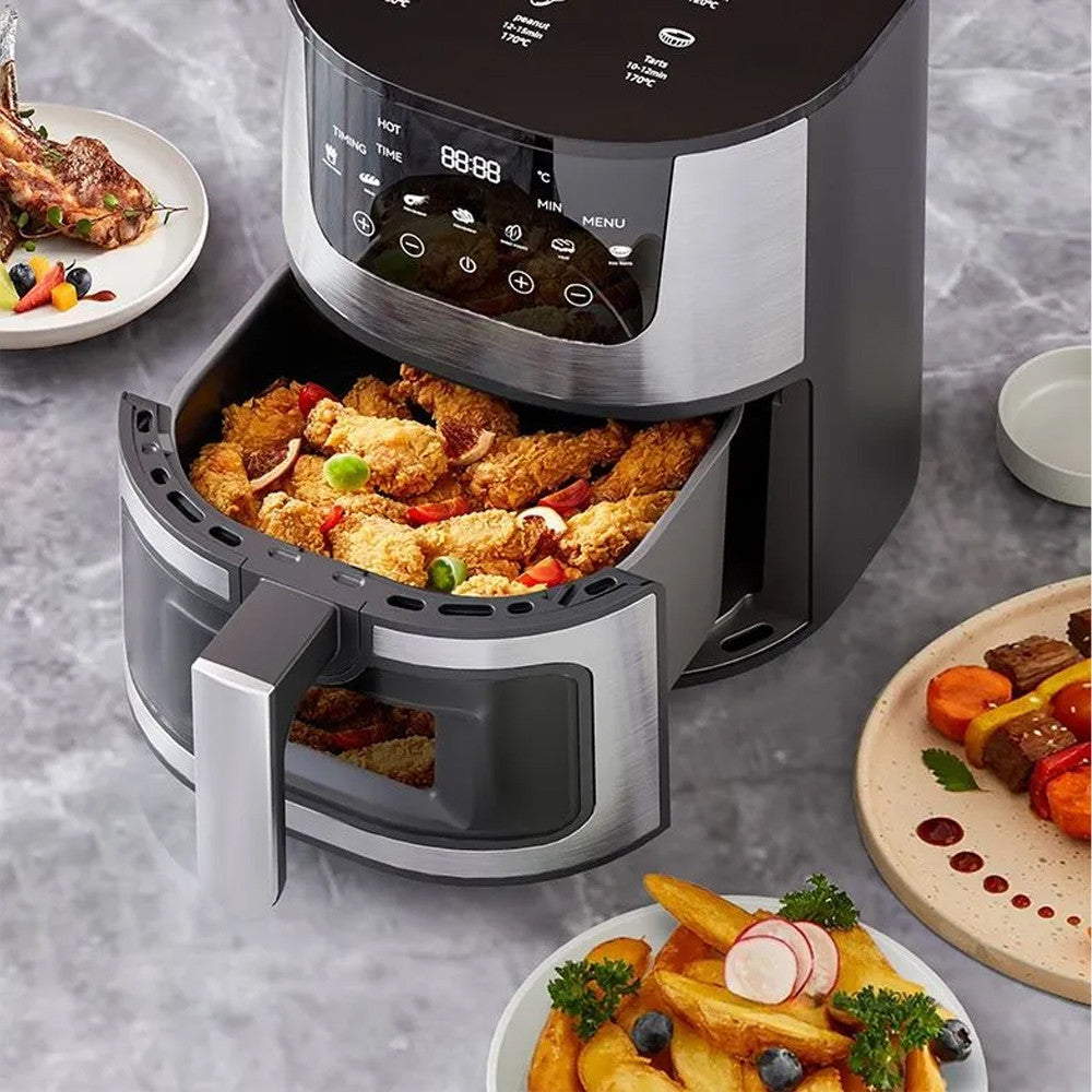 Аерофритюрниця 8л, 4200Вт, Rainberg RB-2268 / Сенсорна фритюрниця без олії / Мультипіч / Аерогриль