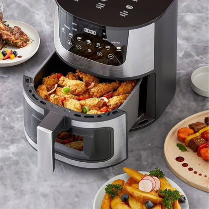 Аерофритюрниця 8л, 4200Вт, Rainberg RB-2268 / Сенсорна фритюрниця без олії / Мультипіч / Аерогриль