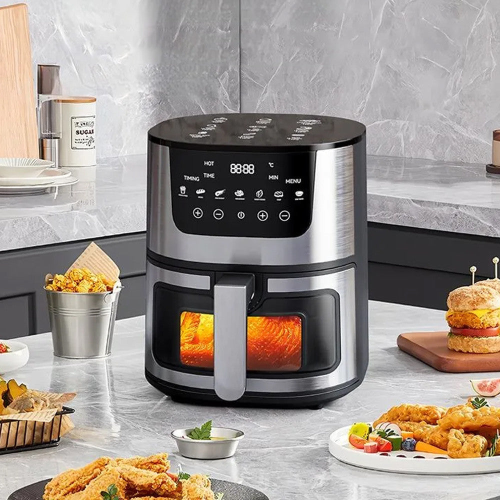 Аерофритюрниця 8л, 4200Вт, Rainberg RB-2268 / Сенсорна фритюрниця без олії / Мультипіч / Аерогриль