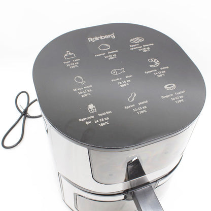 Аерофритюрниця 8л, 4200Вт, Rainberg RB-2268 / Сенсорна фритюрниця без олії / Мультипіч / Аерогриль