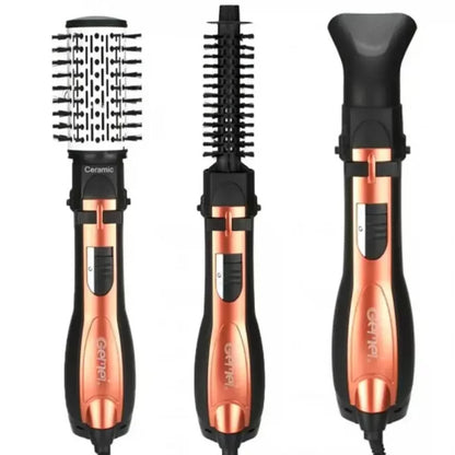 Фен-щітка браш для волосся з 3 насадками 1000Вт, Gemei GM-4828 / Стайлер для волосся / Стайлер для завивки
