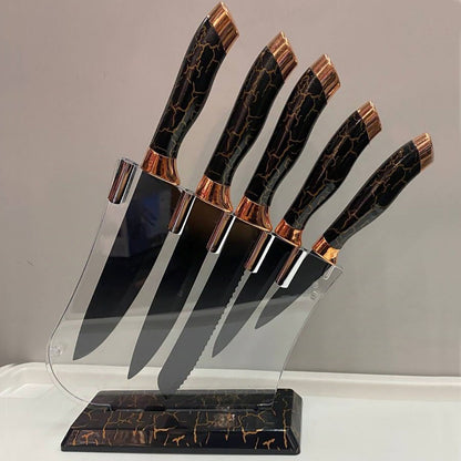 Набір кухонних ножів 5шт з підставкою, AT-DJ093 / Набір ножів для кухні