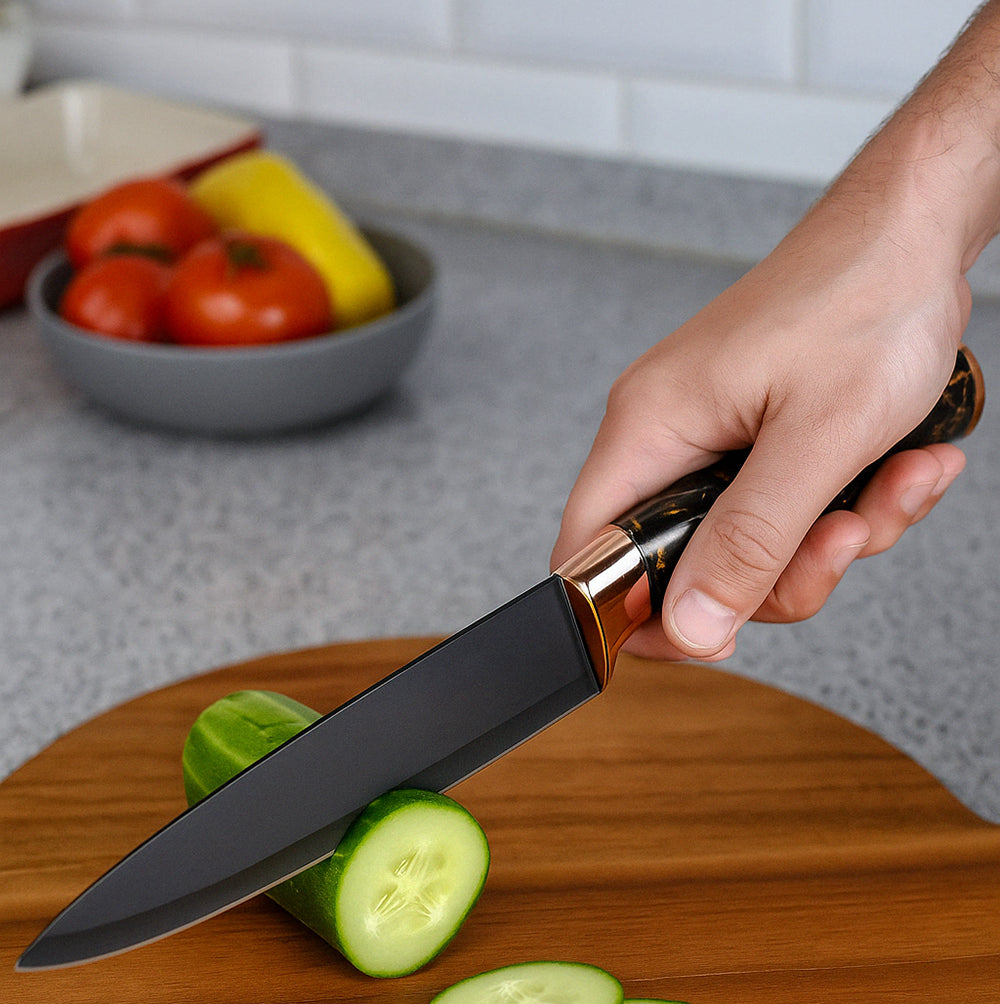 Набір кухонних ножів 5шт з підставкою, AT-DJ093 / Набір ножів для кухні