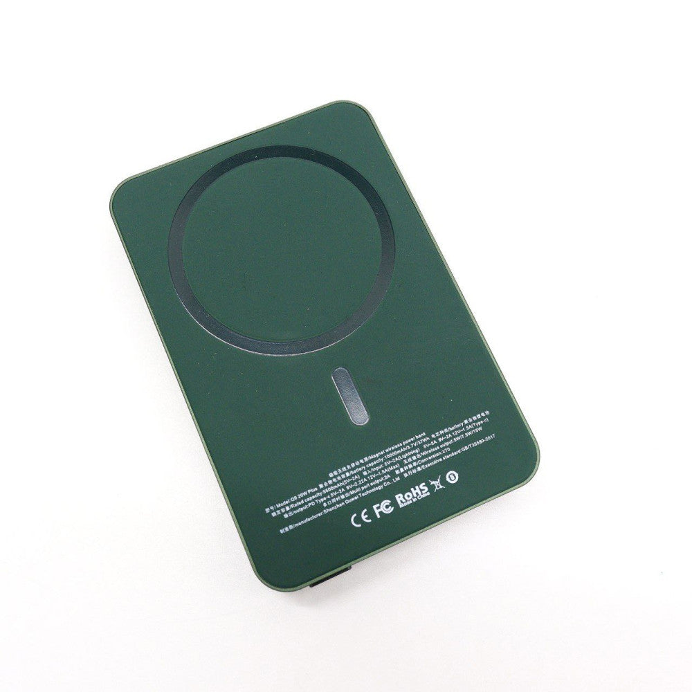 Повербанк бездротовий 20W, 10000 mAh, MagSafe, Зелений / Магнітний павербанк / УМБ / Портативний повер банк