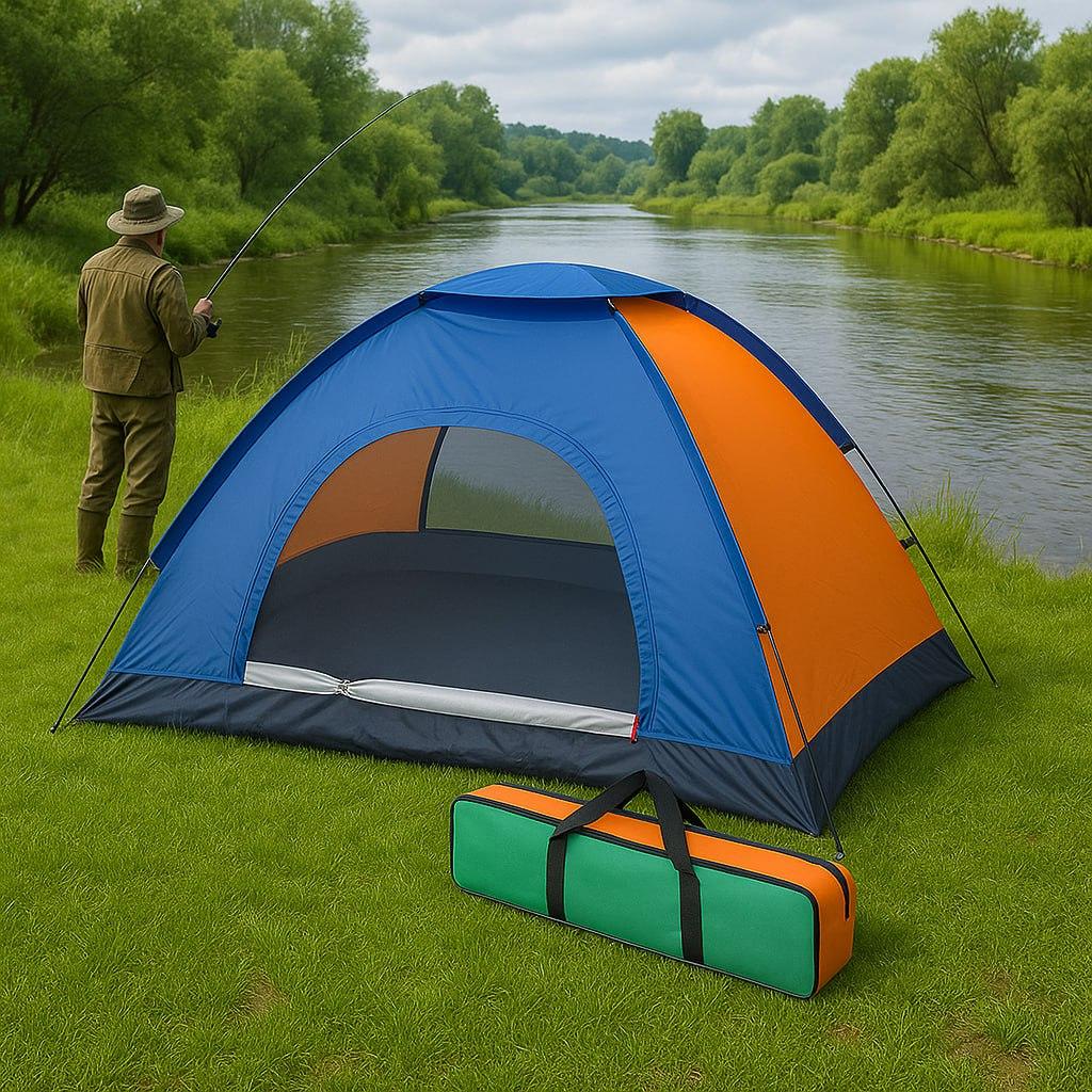 Намет 4-місний (200х200см) + чохол, Синій / Чотиримісний намет / Туристичний намет на 4 персони