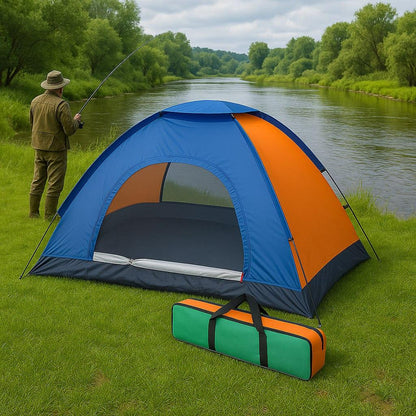 Намет 4-місний (200х200см) + чохол, Синій / Чотиримісний намет / Туристичний намет на 4 персони