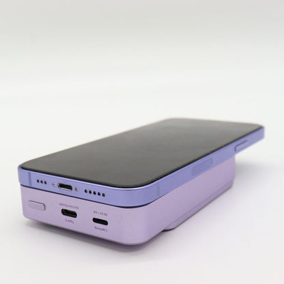 Повербанк бездротовий 20W, 10000 mAh, MagSafe, Фіолетовий / Магнітний павербанк / УМБ / Портативний повер банк