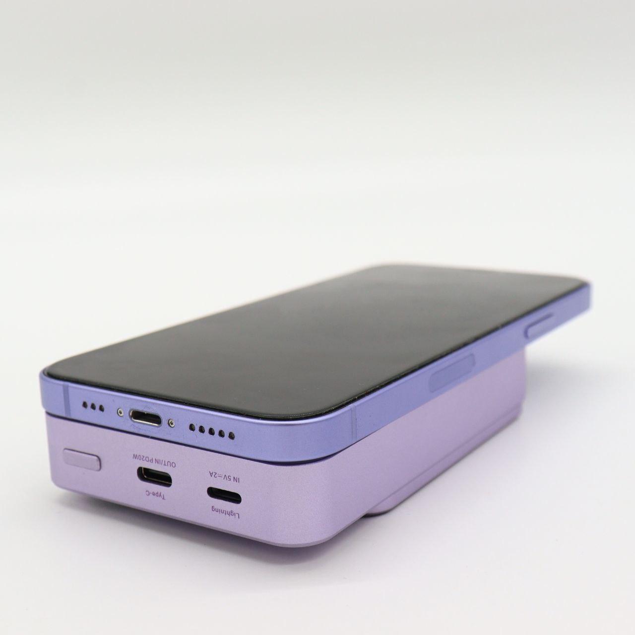 Повербанк бездротовий 20W, 10000 mAh, MagSafe, Фіолетовий / Магнітний павербанк / УМБ / Портативний повер банк