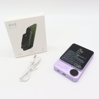 Повербанк бездротовий 20W, 10000 mAh, MagSafe, Фіолетовий / Магнітний павербанк / УМБ / Портативний повер банк