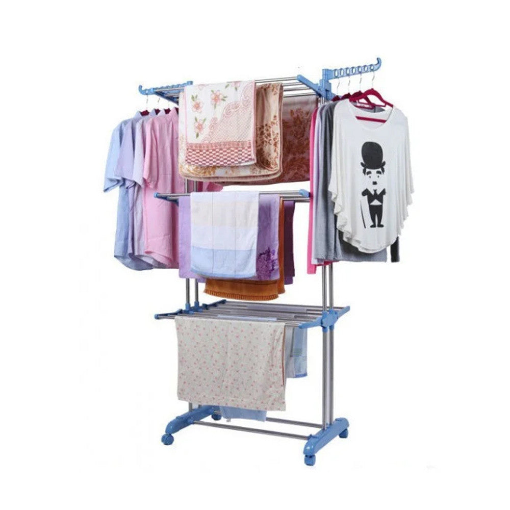 Складна сушарка для білизни до 50 кг (172х73х64см) Garment Rack With Wheels / Багатоярусна вішалка для одягу