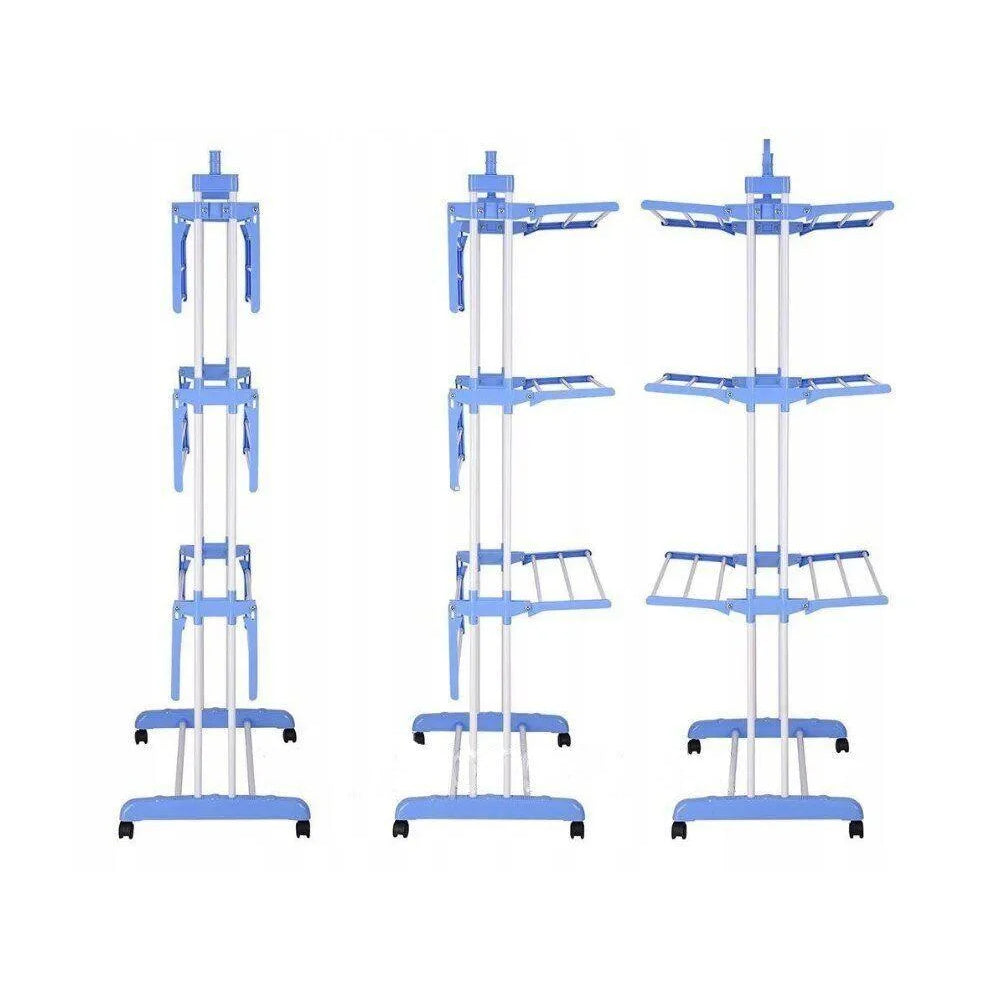 Складна сушарка для білизни до 50 кг (172х73х64см) Garment Rack With Wheels / Багатоярусна вішалка для одягу