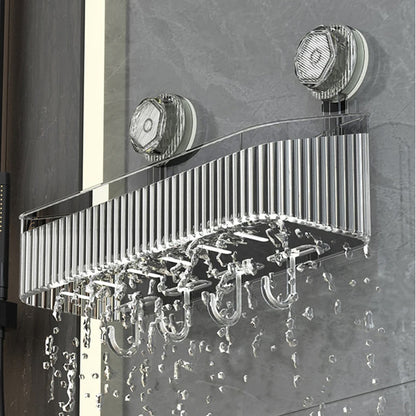 Полиця у ванну на присосках з гачками, 30х22х10,8 см / Настінна поличка органайзер для ванної