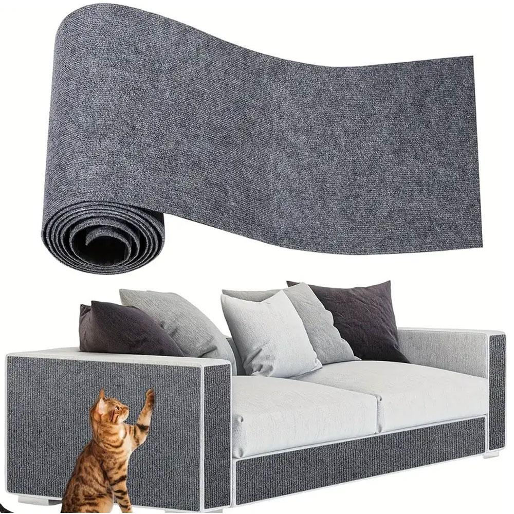 Самоклеюча кігтеточка "Антицарапка" 40х200см, Світло-сірий / Когтеточка для дивана / Захист дивана від кішок