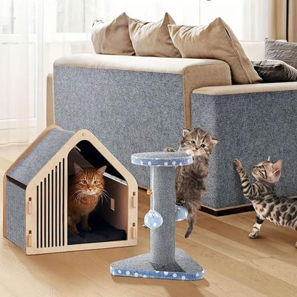 Самоклеюча кігтеточка "Антицарапка" 40х200см, Світло-сірий / Когтеточка для дивана / Захист дивана від кішок