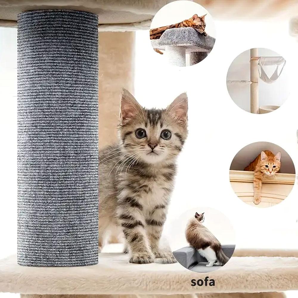 Самоклеюча кігтеточка "Антицарапка" 40х200см, Світло-сірий / Когтеточка для дивана / Захист дивана від кішок