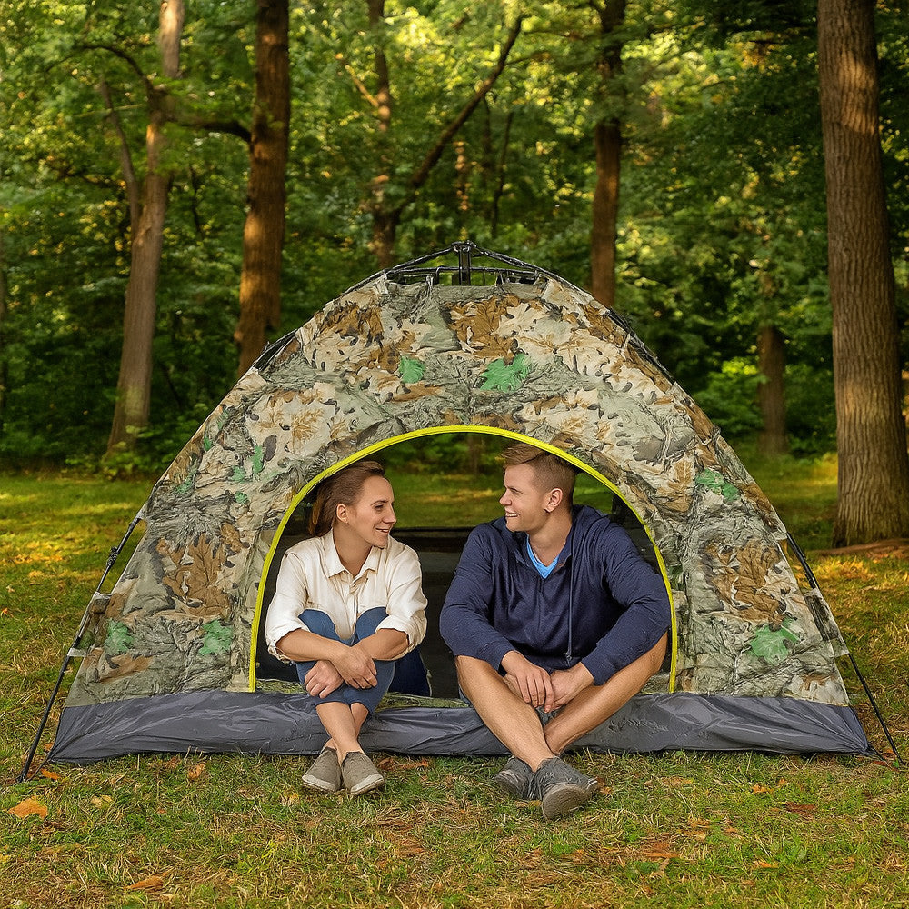 Намет автоматичний 2-х місний, 200х130 см, Камуфляж / Туристичний намет / Намет для кемпінгу