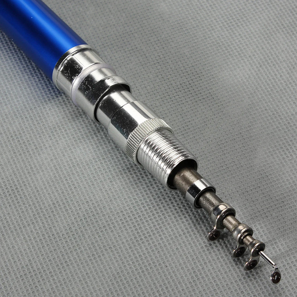 Вудка-ручка з котушкою EL-1220, Синій / Набір рибалки / Кишенькова міні вудка складана, телескопічна