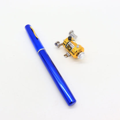 Вудка-ручка з котушкою EL-1220, Синій / Набір рибалки / Кишенькова міні вудка складана, телескопічна