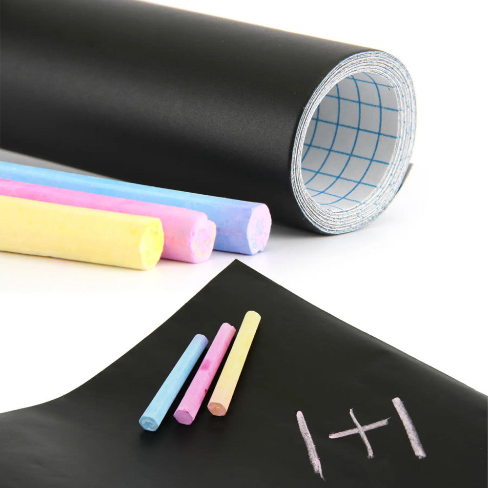 Наклейка плівка на стіну для малювання крейдою 60х200см + 5 різних крейд / Дитяча дошка для малювання крейдою