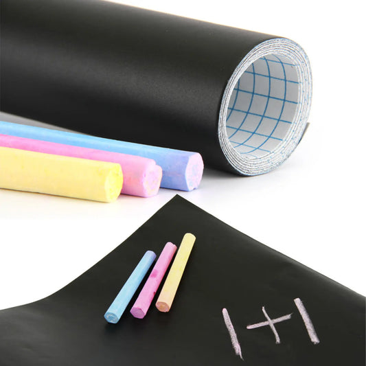 Наклейка плівка на стіну для малювання крейдою 60х200см + 5 різних крейд / Дитяча дошка для малювання крейдою