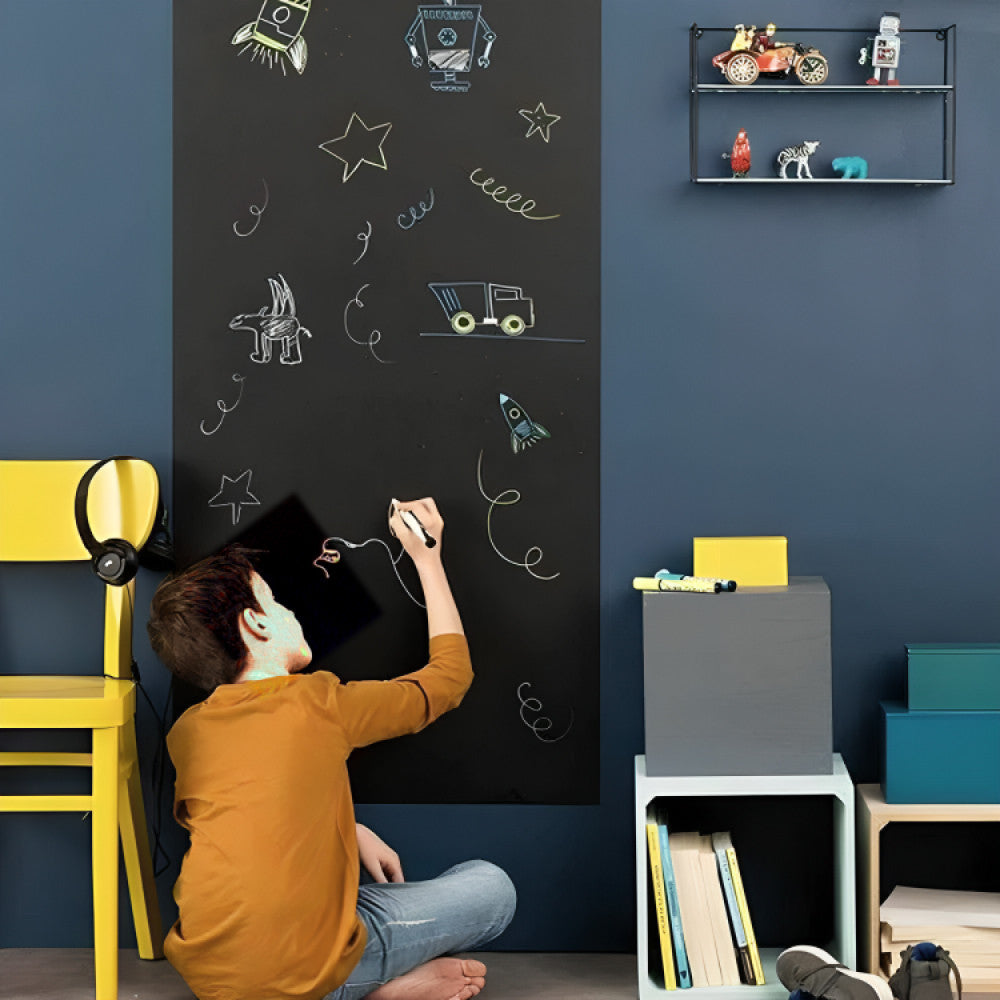 Наклейка плівка на стіну для малювання крейдою 60х200см + 5 різних крейд / Дитяча дошка для малювання крейдою