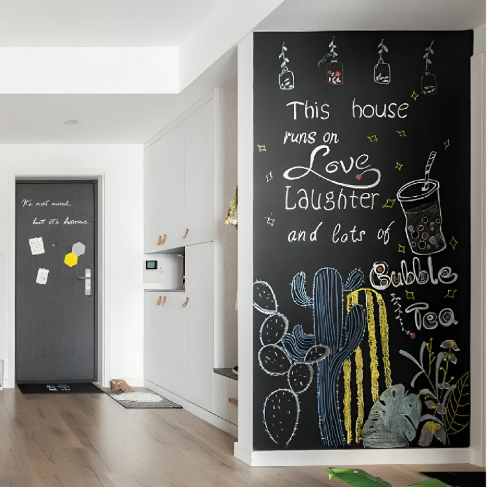 Наклейка плівка на стіну для малювання крейдою 60х200см + 5 різних крейд / Дитяча дошка для малювання крейдою