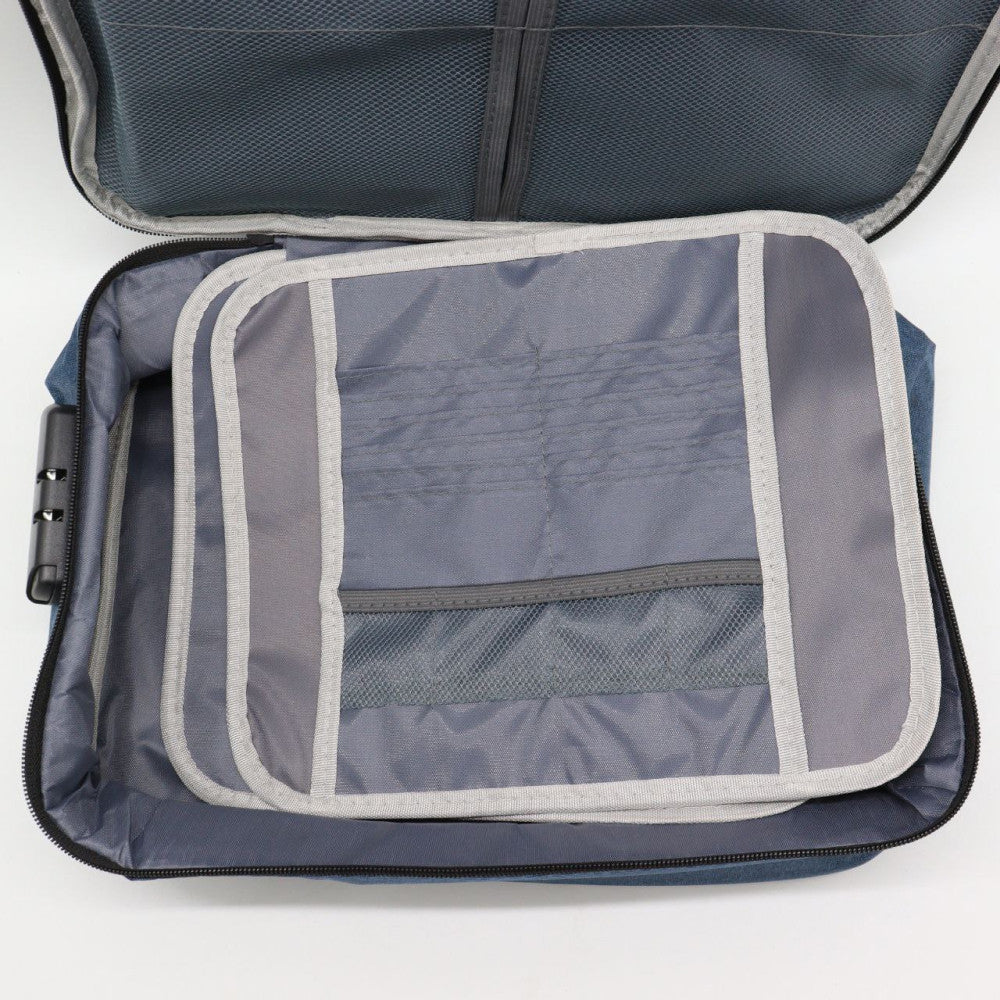 Дорожня сумка органайзер для зберігання документів 37х10,5х27 см, з кодовим замком, Home Cleaning, Синя