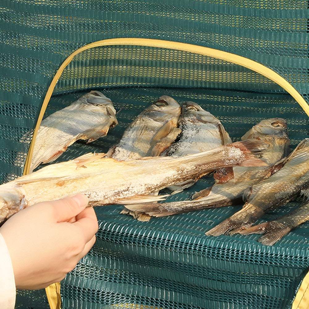 Складна сітка для сушіння риби 60х40х60см, 3 яруси / Сітка сушка для фруктів / Підвісна сушарка для грибів