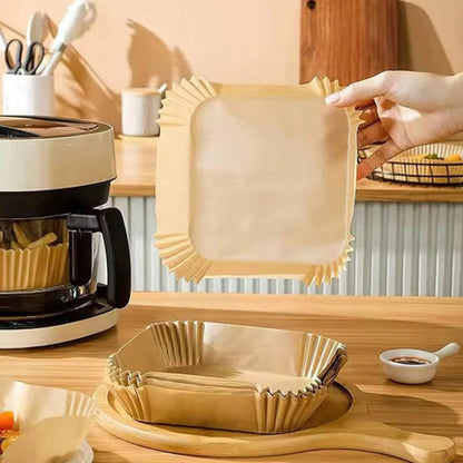 50шт Пергаментна форма для аерогрилю, одноразова, 16х16х4,5см / Пергаментні форми / Пергамент для аерогрилю