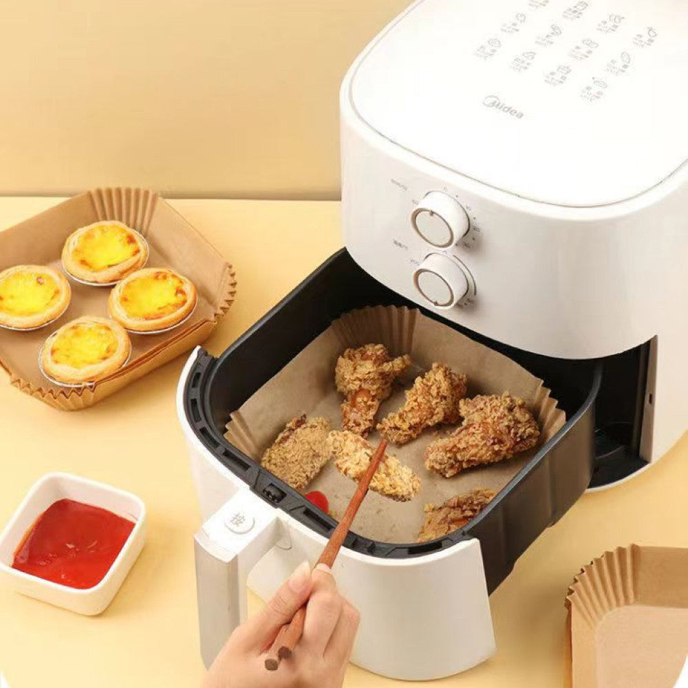 50шт Пергаментна форма для аерогрилю, одноразова, 16х16х4,5см / Пергаментні форми / Пергамент для аерогрилю