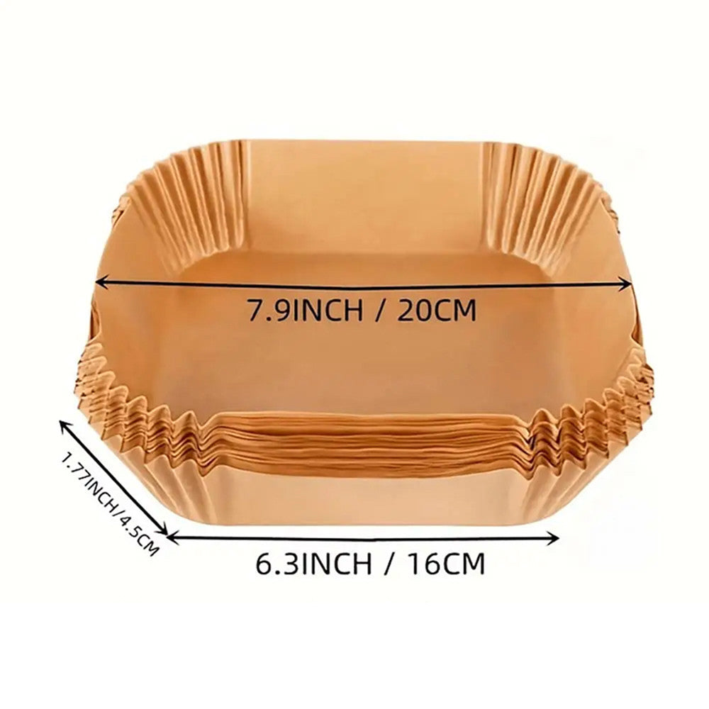 50шт Пергаментна форма для аерогрилю, одноразова, 16х16х4,5см / Пергаментні форми / Пергамент для аерогрилю