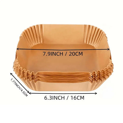 50шт Пергаментна форма для аерогрилю, одноразова, 16х16х4,5см / Пергаментні форми / Пергамент для аерогрилю