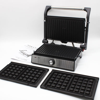 Електрогриль 2в1 SK-08092, 1500 Вт / Притискний електрогриль / Вафельниця електрична