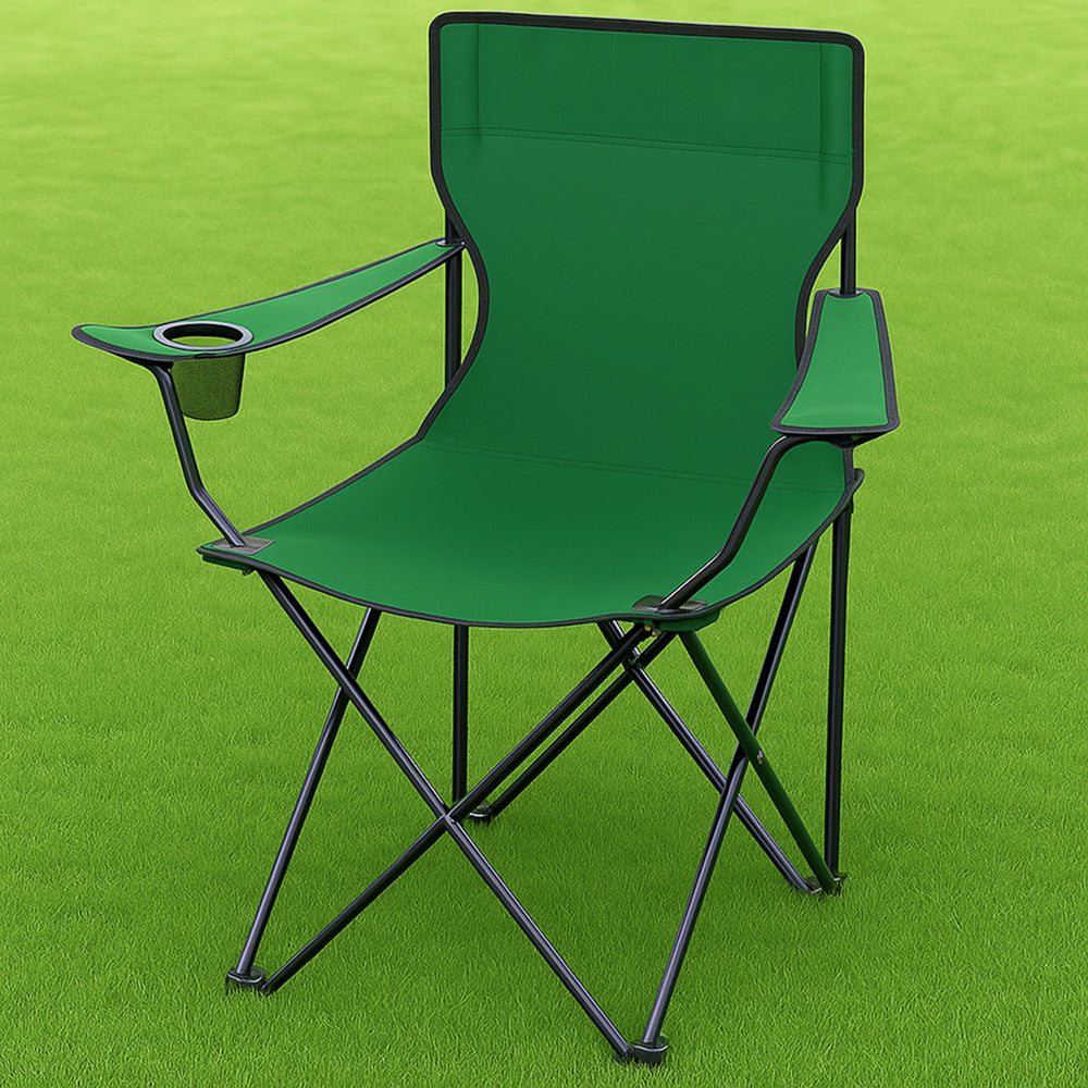 Складаний стілець зі спинкою, до 100 кг, в чохлі, 80х75х50 см, Темно зелений / Складне крісло для риболовлі / Туристичний стілець