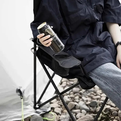 Складаний стілець зі спинкою, до 100 кг, в чохлі, 80х75х50 см, Чорний / Складне крісло для риболовлі / Туристичний стілець
