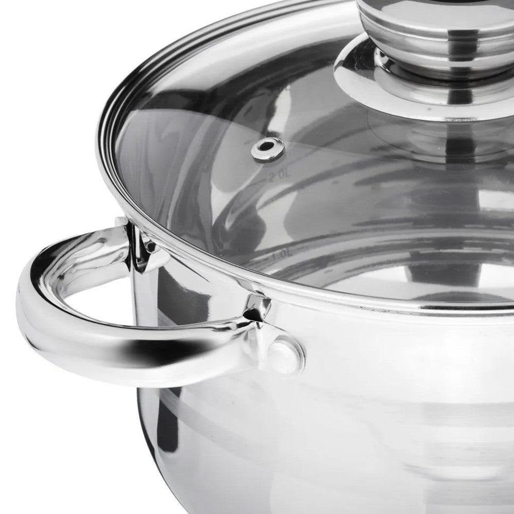 Набір посуду з нержавіючої сталі 12 предметів (6,9л 3,9л 3,4л 2,9л 2,1л) ZP-075 / Кухонний набір каструль