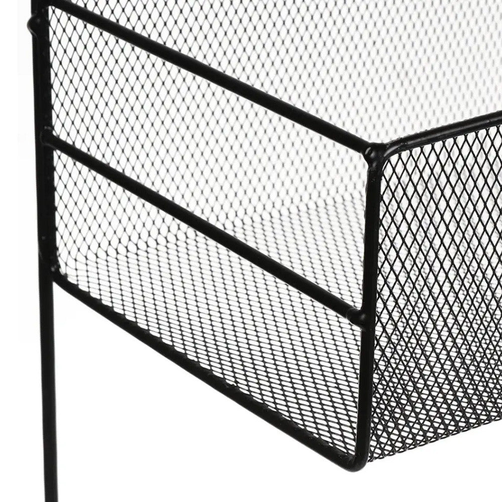 Настінна полиця для ванної кімнати 2-х ярусна 42,5 см, Чорна / Підвісний органайзер-кошик / Полиця на стіну