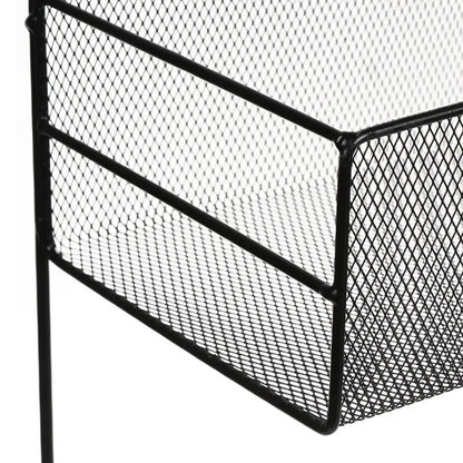 Настінна полиця для ванної кімнати 2-х ярусна 42,5 см, Чорна / Підвісний органайзер-кошик / Полиця на стіну