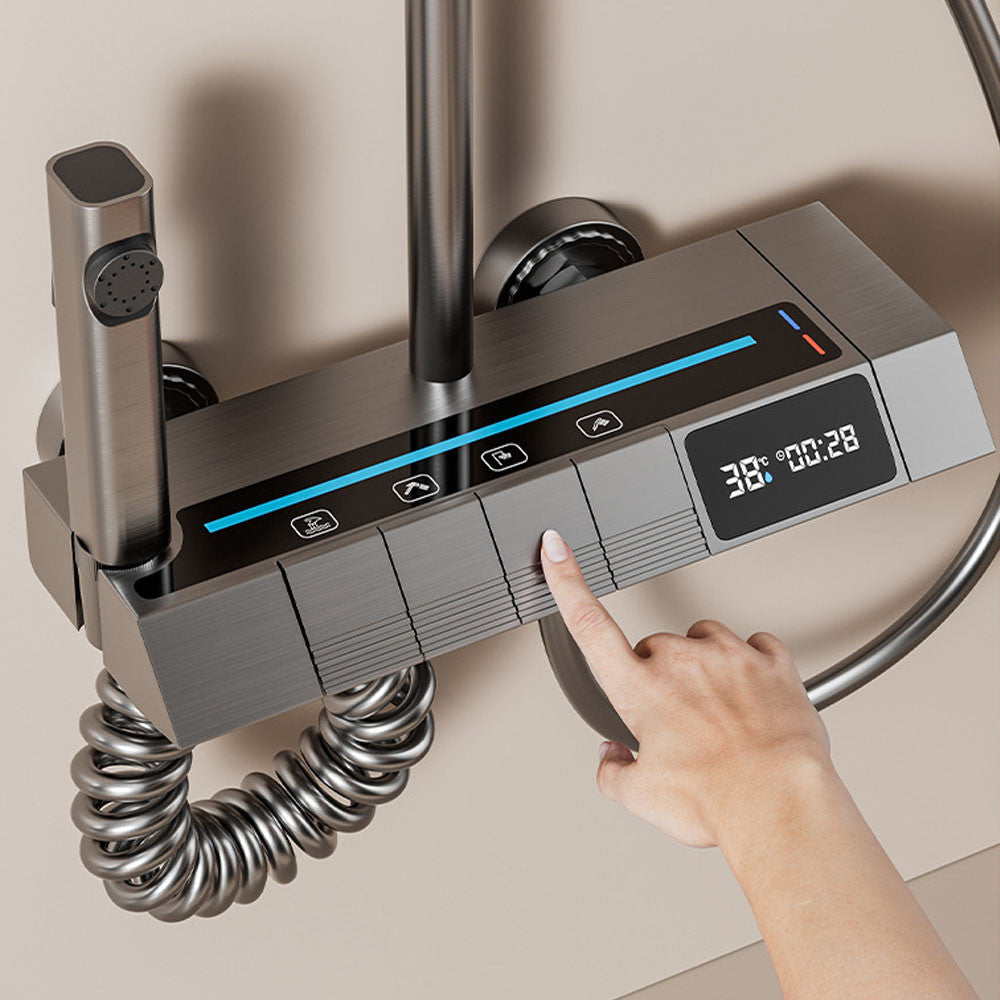 Душова система з термостатом та LED-дисплеєм 120см, AA6-6 / Комплект для душу / Душова стійка у ванну