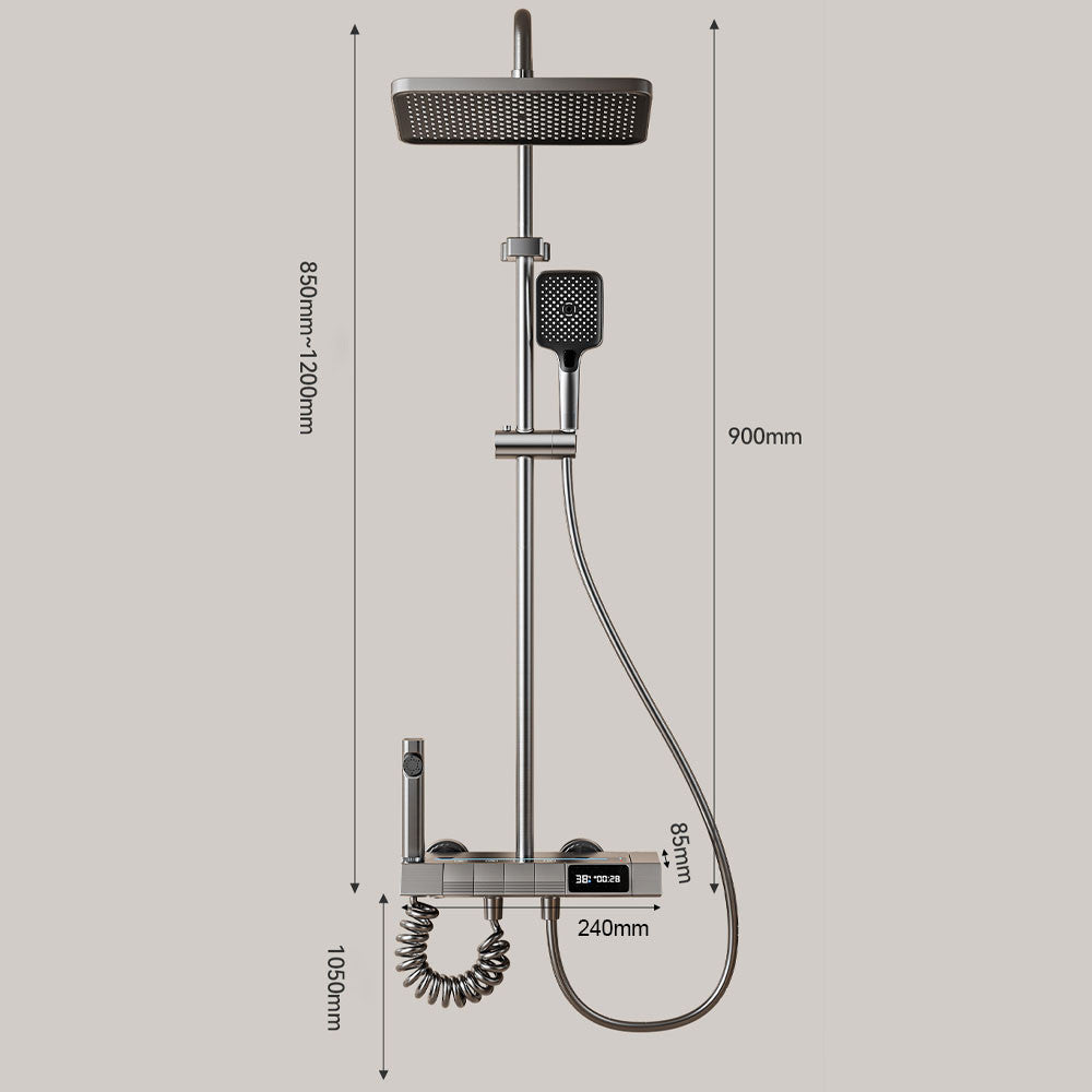 Душова система з термостатом та LED-дисплеєм 120см, AA6-6 / Комплект для душу / Душова стійка у ванну