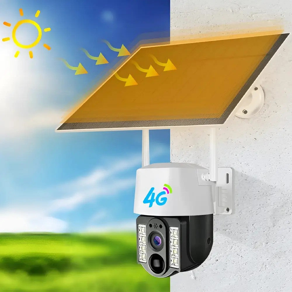 Камера відеоспостереження 4G з сонячною панеллю / Вулична камера спостереження під сім карту