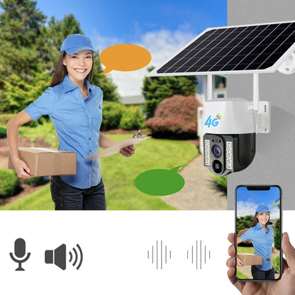Камера відеоспостереження 4G з сонячною панеллю / Вулична камера спостереження під сім карту