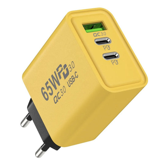 Зарядний пристрій 65W, 1xUSB, 2хType-C / Швидка зарядка для телефону / Адаптер для заряджання
