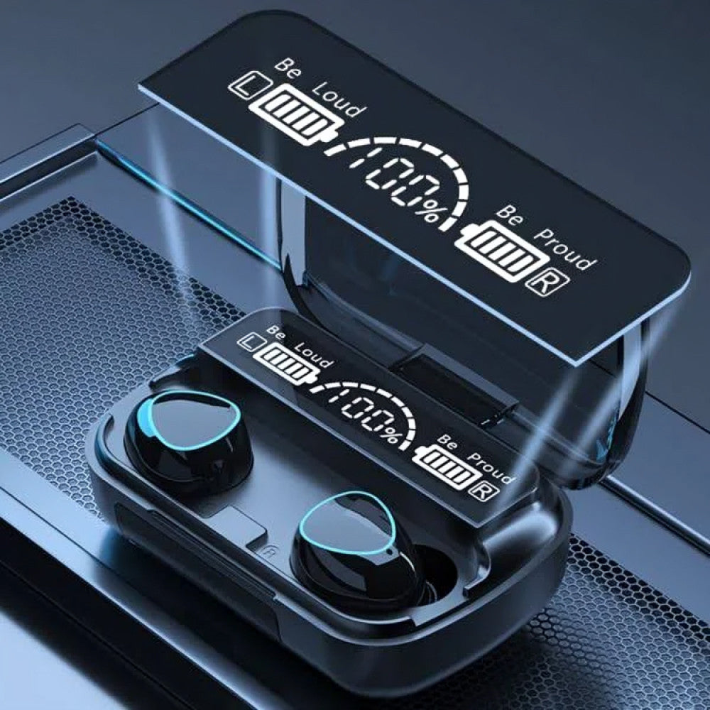 Бездротові Bluetooth навушники з дисплеєм та мікрофоном TWS M10 / Bluetooth навушники з PowerBank