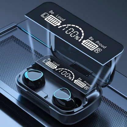 Бездротові Bluetooth навушники з дисплеєм та мікрофоном TWS M10 / Bluetooth навушники з PowerBank