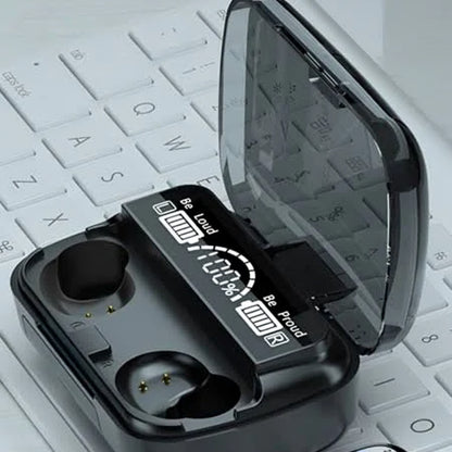 Бездротові Bluetooth навушники з дисплеєм та мікрофоном TWS M10 / Bluetooth навушники з PowerBank