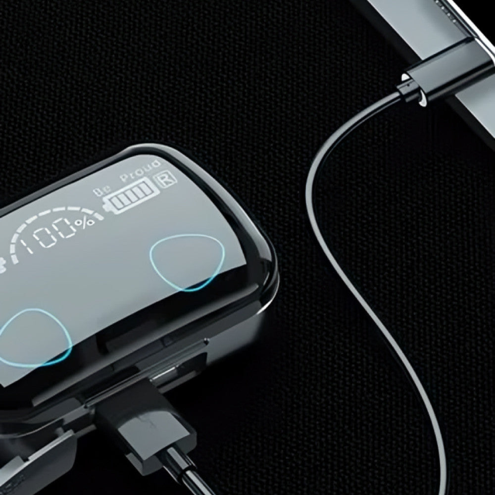 Бездротові Bluetooth навушники з дисплеєм та мікрофоном TWS M10 / Bluetooth навушники з PowerBank