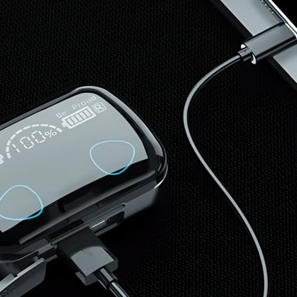 Бездротові Bluetooth навушники з дисплеєм та мікрофоном TWS M10 / Bluetooth навушники з PowerBank