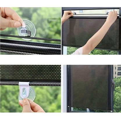Рулонна сонцезахисна шторка на вікно 125х58см, Чорна / Рулонна штора від сонця на пластикові вікна