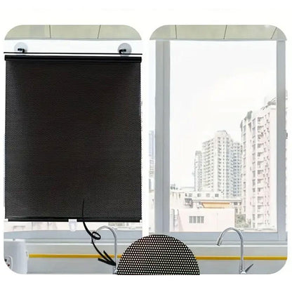 Рулонна сонцезахисна шторка на вікно 125х58см, Чорна / Рулонна штора від сонця на пластикові вікна